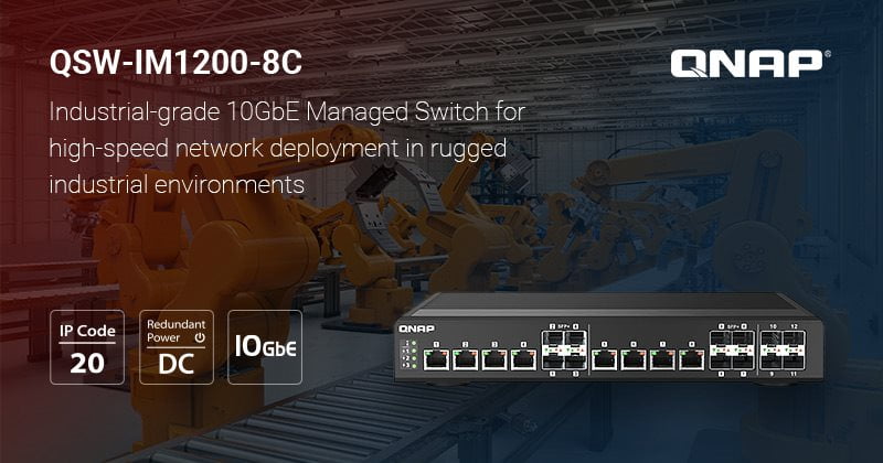 A QNAP BEMUTATJA A QSW-IM1200-8C, IPARI MINŐSÍTÉSŰ 10 GBE SEBESSÉGŰ SWITCH-CSET