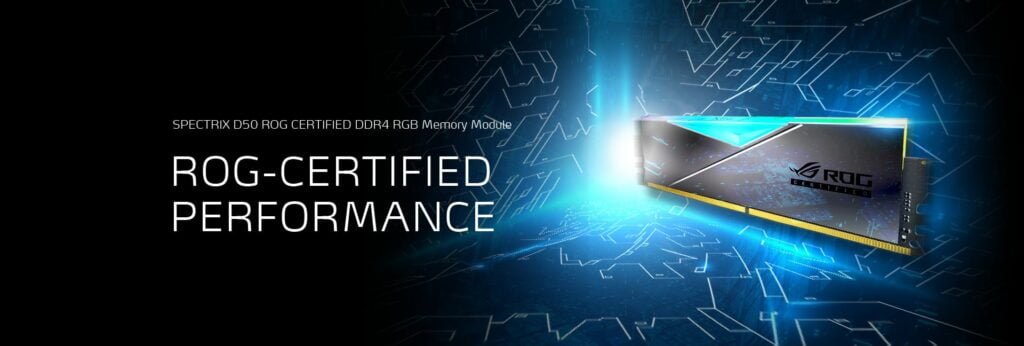 AZ XPG BEMUTATTA A SPECTRIX D50 ROG-CERTIFIED DDR4 RGB MEMÓRIAMODULOKAT