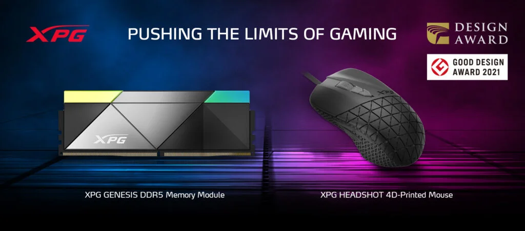 AZ XPG HEADSHOT EGÉR ÉS A GENESIS DDR5 MEMÓRIA ELNYERTE A RANGOS GOOD DESIGN DÍJAT