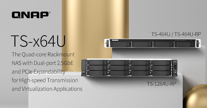 A QNAP BEMUTATTA A NÉGYMAGOS CPU-VAL FELSZERELT, RACKBE SZERELHETŐ TS-X64U NAS RENDSZERT