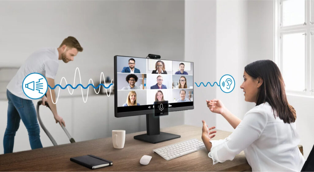 ZAJSZŰRŐS MIKROFONNAL FELSZERELT BENQ MONITOROK VIDEÓKONFERENCIÁKHOZ