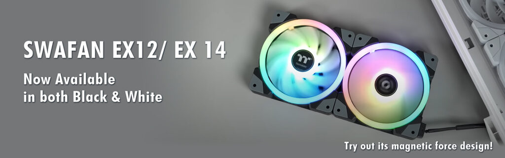MÁR MEGVÁSÁROLHATÓ A MÁGNESES RÖGZÍTÉSŰ THERMALTAKE SWAFAN EX12 RGB PC-VENTILÁTOR