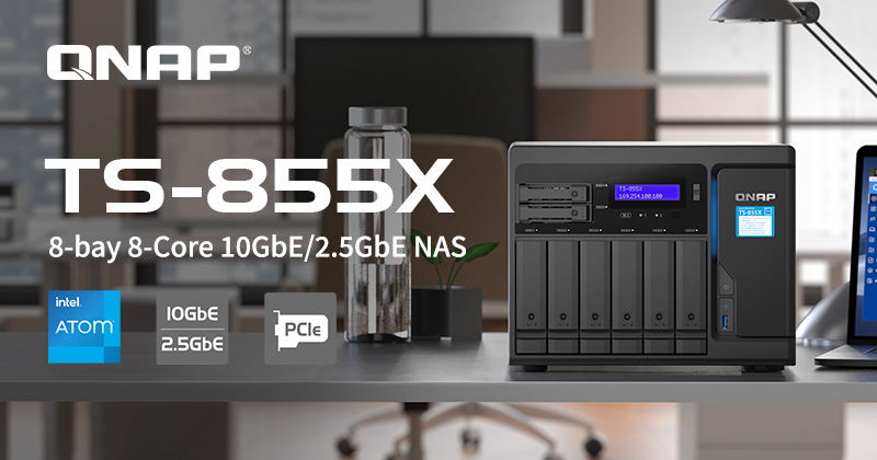 A QNAP BEMUTATJA A NAGY TELJESÍTMÉNYŰ, 8 MAGOS 10 GBE NAS-T, A TS-855X-ET, AMELY SEGÍTI A KKV-KAT A HIBRID TÁROLÁSI MEGOLDÁSOK ÉS A NAGY SEBESSÉGŰ VIRTUALIZÁCIÓS ALKALMAZÁSOK TELEPÍTÉSÉBEN