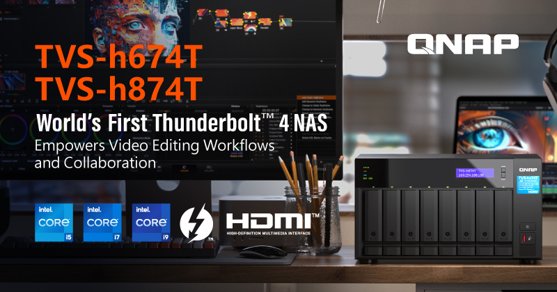 A QNAP BEMUTATJA A TVS-H674T ÉS TVS-H874T NAS-OKAT THUNDERBOLT 4 TÁMOGATÁSSAL