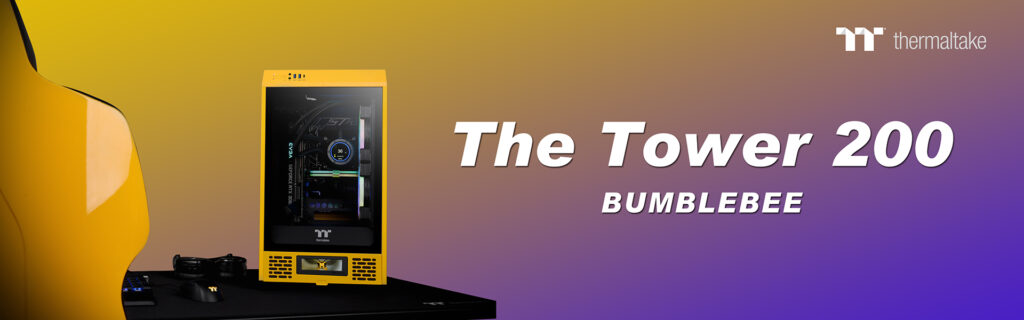 A THERMALTAKE BEMUTATJA ELSŐ BUMBLEBEE (DONGÓ) SZÍNŰ TERMÉKÉT A THE TOWER 200 MINI TORONYHÁZSOROZATBAN
