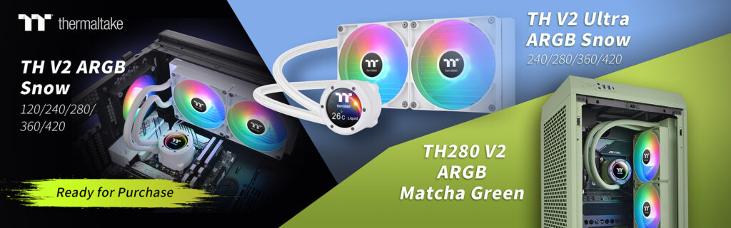 A THERMALTAKE ÚJ SNOW ÉS MATCHA GREEN KIADÁSÚ AIO-FOLYADÉKHŰTÉSEI MÁR VILÁGSZERTE ELÉRHETŐK