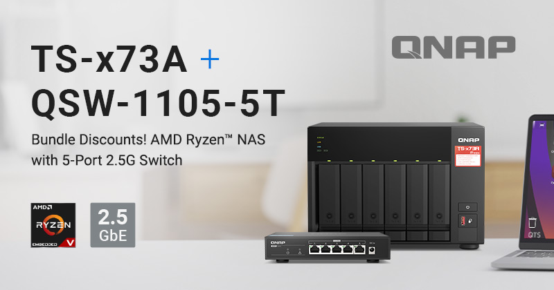 KEDVEZMÉNYESEN KAPHATÓ A QNAP AMD RYZEN NÉGYMAGOS 2,5 G-S NAS-A ÉS QSW-1105-5T 2,5 G-S SWITCHE