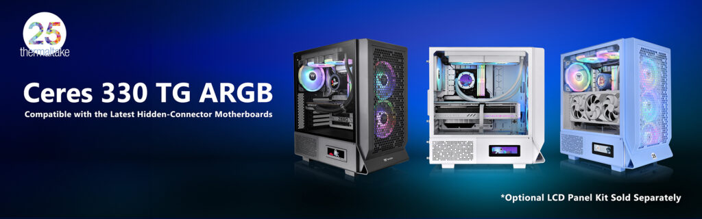 A THERMALTAKE ÚJ CERES 330 TG ARGB KÖZEPES TORONYHÁZA KOMPATIBILIS A REJTETT CSATLAKOZÓS ALAPLAPOKKAL