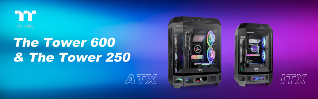 KÉT ÚJ SZÁMÍTÓGÉPHÁZZAL BŐVÜL A THERMALTAKE THE TOWER SOROZATA, MELYEK TÁMOGATJÁK A REJTETT CSATLAKOZÓS ATX-, VALAMINT AZ ITX-ALAPLAPOKAT