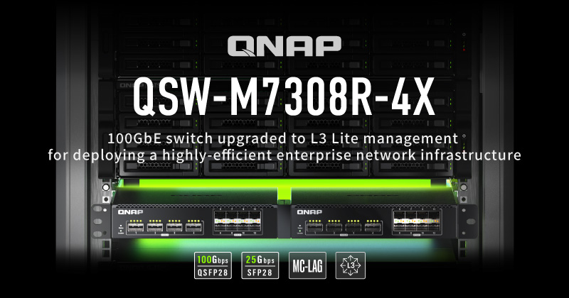 A QNAP 100 GBE-S SWITCHE, A QSW-M7308R-4X FRISSÍTHETŐ L3 LITE MENEDZSMENTRE