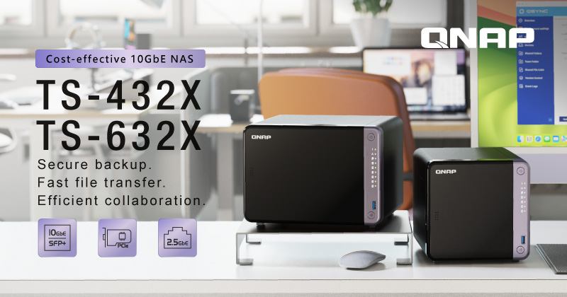 A QNAP BEMUTATJA A KÖLTSÉGHATÉKONY, 10 GBE-KÉPES TS-432X/TS-632X TORONY KIALAKÍTÁSÚ NAS-T