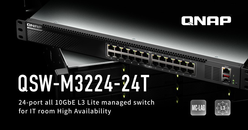 A QNAP BEMUTATJA A 24 PORTOS 10 GBE L3 LITE MENEDZSELHETŐ SWITCHET