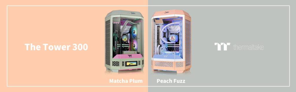 A THERMALTAKE BEMUTATJA A THE TOWER 300 SOROZATÚ GÉPHÁZAT ÚJ MATCHA PLUM ÉS PEACH FUZZ SZÍNEKBEN