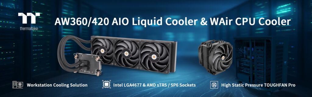 A THERMALTAKE BEJELENTI AZ AW360/420 AIO-FOLYADÉKHŰTÉST ÉS A WAIR PROCESSZORHŰTŐT MUNKAÁLLOMÁSOKHOZ