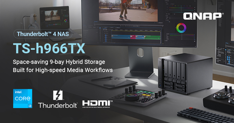 A QNAP BEJELENTI A TS-H966TX THUNDERBOLT™ 4-ES 10 GBE-S NAS-T